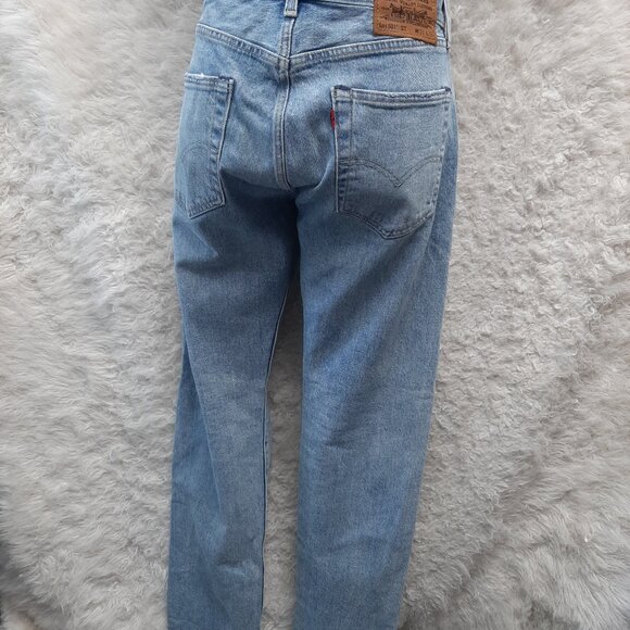 Levi's Fresh Leaves Justin Timberlake Man's Blue Slim Taper Fly Buttons Jeans 31 - Picture 2 of 13